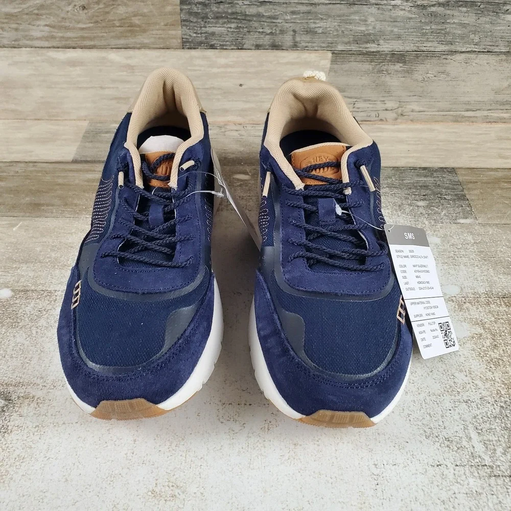 Hey Dude Sirocco Alta Craft Mens Shoes Sz 9 Navy Blue Suede Lace-Up Sneakers